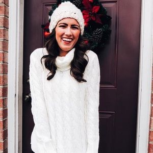 White Cable Knit Sweater